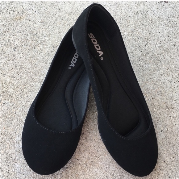 Soda Kreme Black Round Toe Comfortable Ballet Flat - Picture 7 of 8